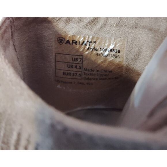 Unbridled Ariat Fringe Cork Mule 4" tan slip on heels Sz 7 good condition - Picture 3 of 7